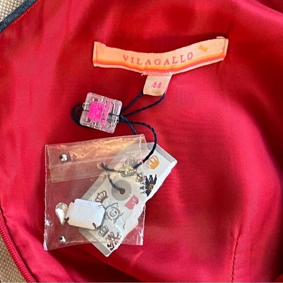 Vilagallo Linen Blend Embellished Sheath Dress 44 / 12 - Picture 13 of 16